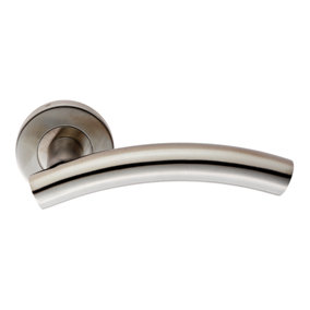 Eurospec Satin Stainless Steel Curved Lever on Sprung Rose (CSL1193SSS)