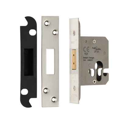 Eurospec Satin Stainless Steel Euro Profile Deadlock 64mm (EDS5025SSS)