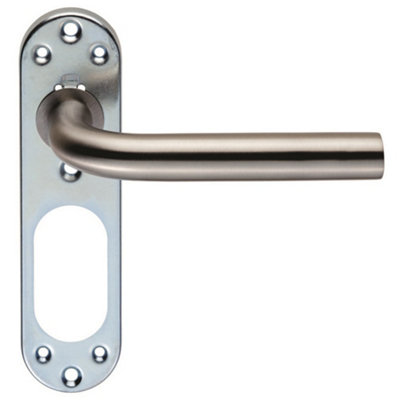 Eurospec Satin Stainless Steel Straight Lever on Inner Backplate (CSLP1191SSS)