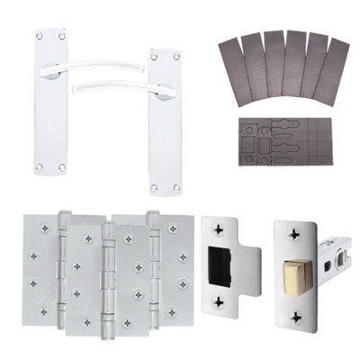 EuroTec-Plus Polished Chrome Fire Door Handle Pack Fire Rated - Latch