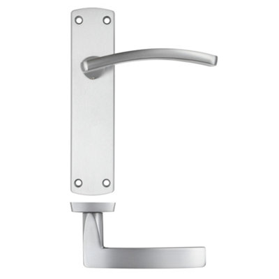 EuroTec-Plus Satin Chrome Door Handle on Backplate Fire Rated - Latch
