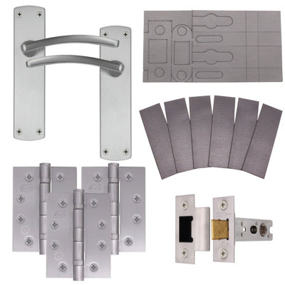 EuroTec-Plus Satin Chrome Fire Door Handle Pack Fire Rated - Latch