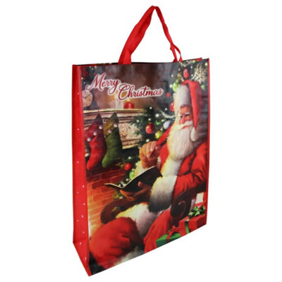 Eurowrap Jumbo Woven Christmas Gift Bag (Pack of 12) Red/Green (70cm x 0.5cm x 49cm)