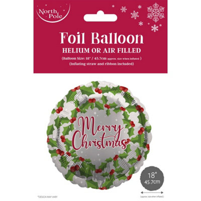 Eurowrap Merry Christmas Foil Balloon Silver (One Size)