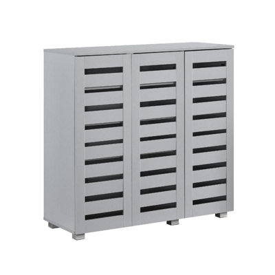 Euston Modern Light Grey 3 Door 5 Tier Shoe Cabinet DIY at B Q