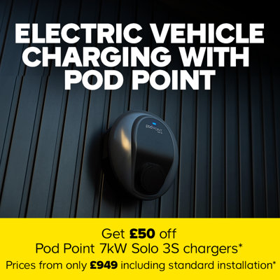 Electric vehicle charging with Pod Point. TradePoint members get £50 off Pod Point 7Kw Solo S3 chargers. Prices from £1049 including standard installation (terms apply)