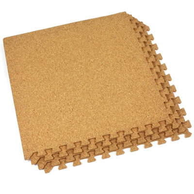 EVA Cork Floor Tiles Soft Mats with Foam Base Protective Flooring