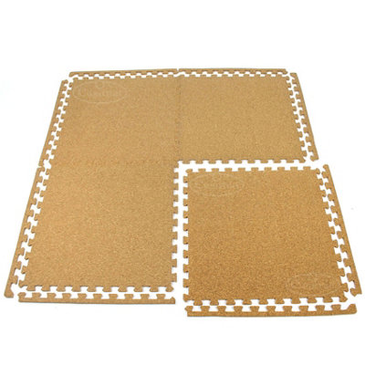 EVA Cork Floor Tiles Soft Mats with Foam Base Protective Flooring