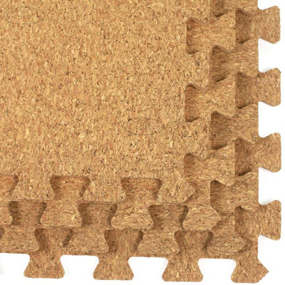 EVA Cork Floor Tiles Soft Mats with Foam Base Protective Flooring - 7