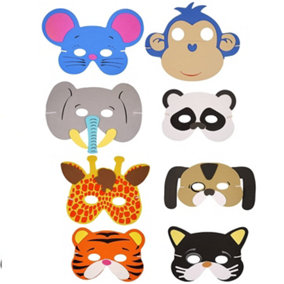 Eva Foam Animal Face Masks For Kids Birthday Party Bag Fillers Fancy Dress Accessories Assorted