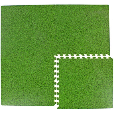 EVA Grass Effect EVA Interlocking Foam Mats Play Home Office Garage Tiles
