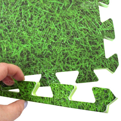 EVA Grass Effect EVA Interlocking Foam Mats Play Home Office Garage Tiles - 7