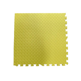 EVA Interlocking Floor Mats Yellow Set of 18