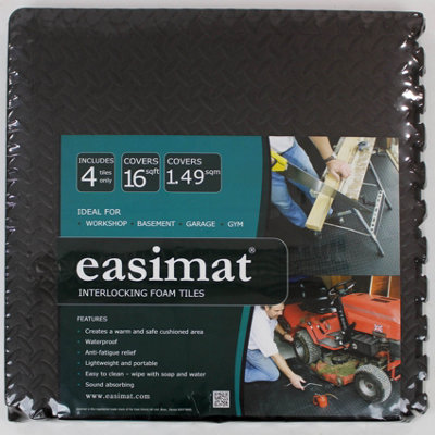 EVA Interlocking Gym Mats in Dark Grey Soft Foam Flooring Play Exercise Garage Floor Tiles - 6