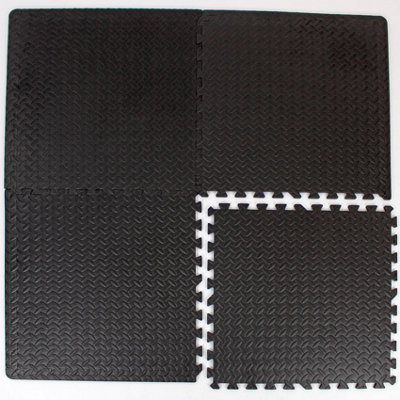 EVA Interlocking Gym Mats in Dark Grey Soft Foam Flooring Play Exercise Garage Floor Tiles - 7