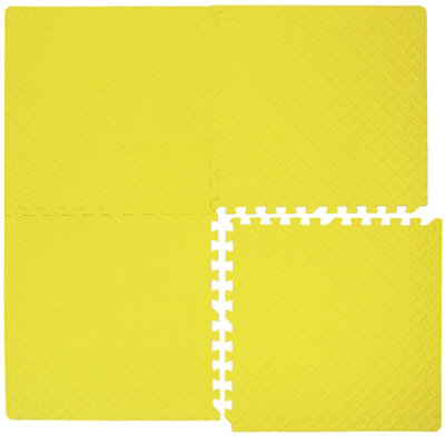 EVA Interlocking Gym/Yoga Mats in Yellow Anti-Fatigue Soft Foam ...