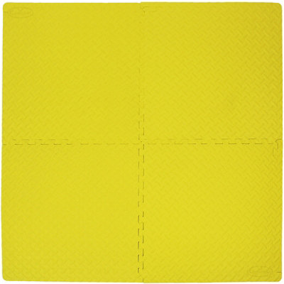 EVA Interlocking Gym/Yoga Mats in Yellow Anti-Fatigue Soft Foam Exercise Play Floor Tiles - 7