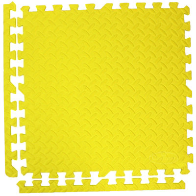 EVA Interlocking Gym/Yoga Mats in Yellow Anti-Fatigue Soft Foam Exercise Play Floor Tiles - 8