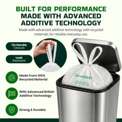 Evaness Biodegradable Tie Handle Pedal Bin Liners 20L-30L (60 Bags)
