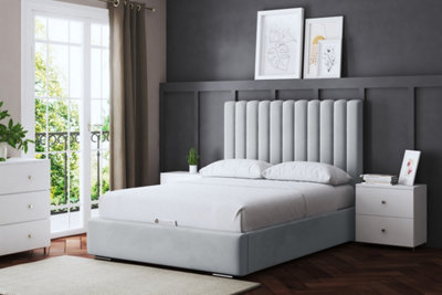 Evangeline Upholstered Panel Bed With Gas Ottoman Lift - 5 Colours Available