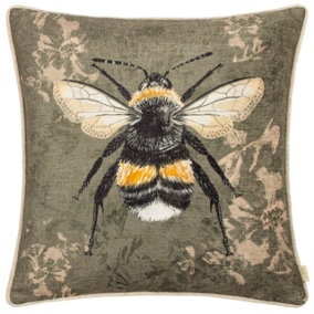 Evans Lichfield Avebury Bee Piped Feather Filled Cushion