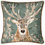 Evans Lichfield Avebury Stag Piped Feather Filled Cushion