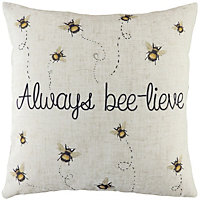 Evans Lichfield Bee-Lieve Slogan Polyester Filled Cushion