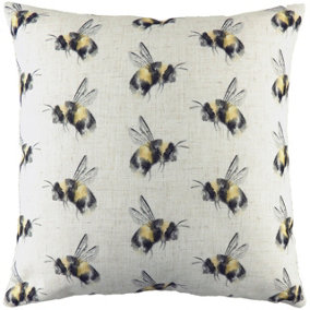 Evans Lichfield Bee You Repeat Hand-Painted WatercolourPrinted Polyester Filled Cushion