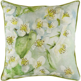 Evans Lichfield Blossoms Pear Hand-Painted Hand-Painted Watercolour Printed Polyester Filled Cushion