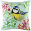 Evans Lichfield Blue Tit Floral Printed Feather Filled Cushion