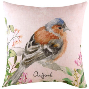 Evans Lichfield Chaffinch Floral Printed Feather Filled Cushion
