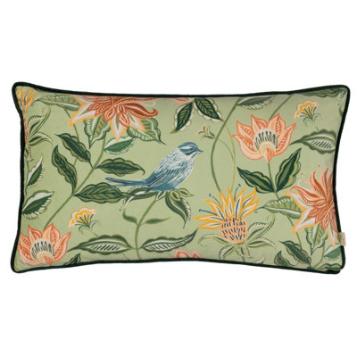 Evans Lichfield Chatsworth Aviary Velvet Piped Feather Rich Cushion