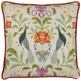 Evans Lichfield Chatsworth Peacock Piped Polyester Filled Cushion