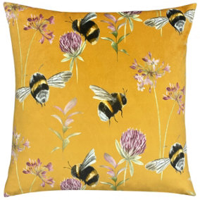 Evans Lichfield Country Bee Garden Floral Feather Filled Cushion