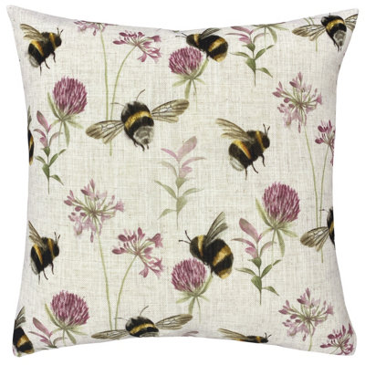 Evans Lichfield Country Bee Garden Floral Feather Filled Cushion