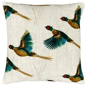 Evans Lichfield Country Flying Pheasants Feather Filled Cushion