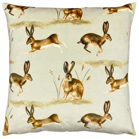 Evans Lichfield Country Running Hares Feather Filled Cushion