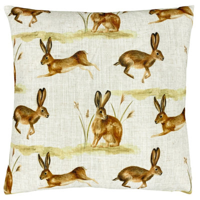 Evans Lichfield Country Running Hares Feather Filled Cushion