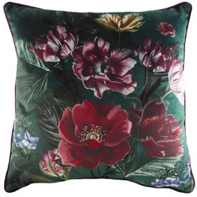 Evans Lichfield Eden Bloom Velvet Piped Cushion Cover