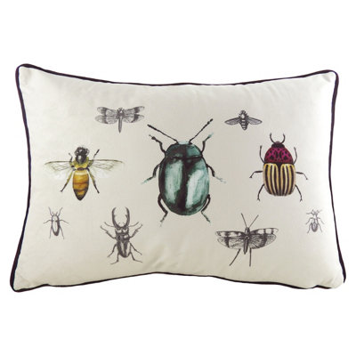 Evans Lichfield Eden Insects Floral Piped Polyester Filled Cushion