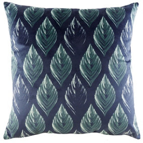 Evans Lichfield Eden Leaves Hand-Painted Printed Floral Piped Polyester Filled Cushion