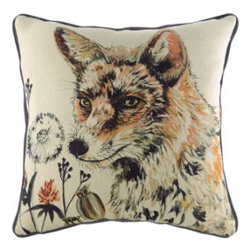 Evans Lichfield Elwood Fox Piped Feather Filled Cushion