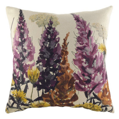 Evans Lichfield Elwood Snapdragon Cushion Cover Cream Black Purple