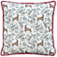 Evans Lichfield Festive Reindeer Repeat Watercolour Printed Piped Polyester Filled Cushion