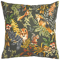 Evans Lichfield Forest Fox Repeat Printed Polyester Filled Cushion