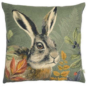 Evans Lichfield Forest Hare Printed Feather Filled Cushion