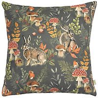 Evans Lichfield Forest Hare Repeat Polyester Filled Cushion