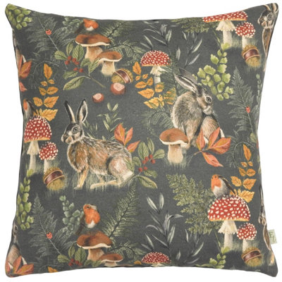 Evans Lichfield Forest Hare Repeat Polyester Filled Cushion