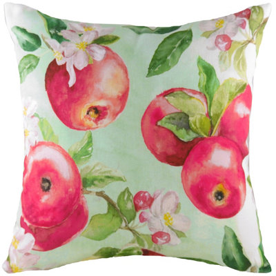 Evans Lichfield Fruit Apple Watercolour-Painted Polyester Filled Cushion