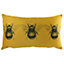 Evans Lichfield Gold Bee Rectangular Velvet Polyester Filled Cushion